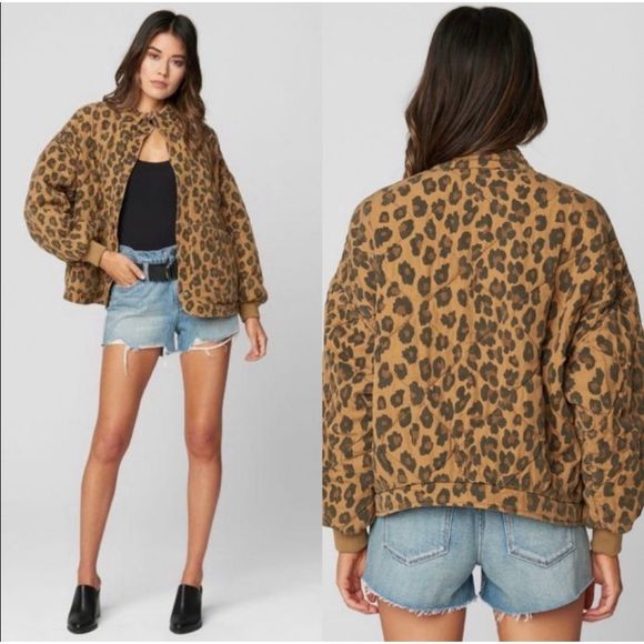 leopard print quilted jacket